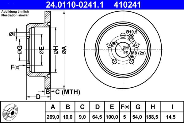 ATE 24.0110-0241.1 - Disque de frein cwaw.fr