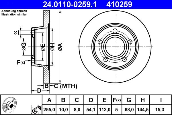 ATE 24.0110-0259.1 - Disque de frein cwaw.fr