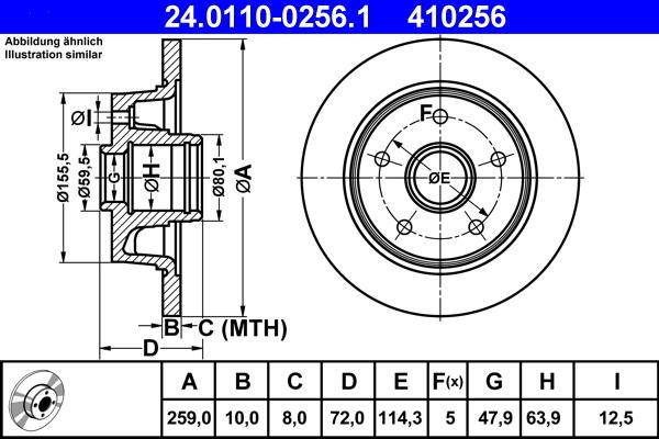 ATE 24.0110-0256.1 - Disque de frein cwaw.fr