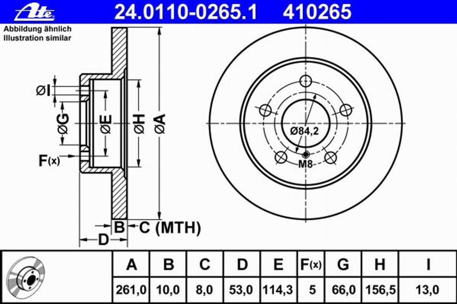 ATE 24.0110-0265.1 - Disque de frein cwaw.fr