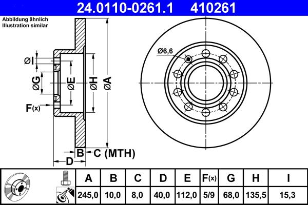 ATE 24.0110-0261.1 - Disque de frein cwaw.fr