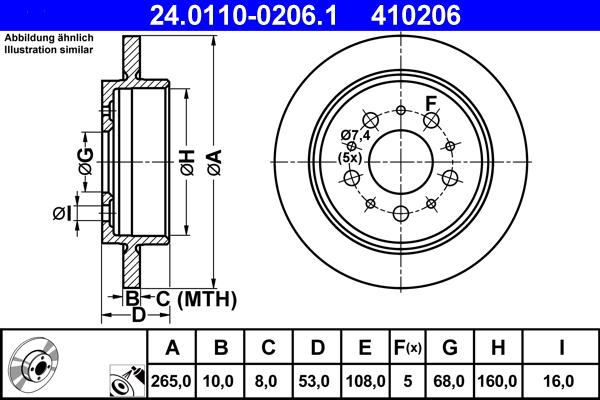 ATE 24.0110-0206.1 - Disque de frein cwaw.fr