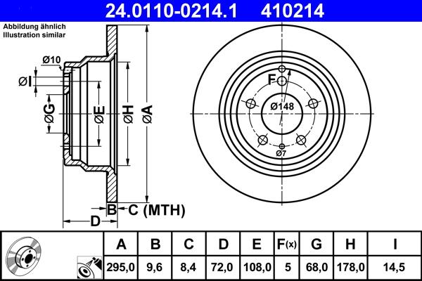 ATE 24.0110-0214.1 - Disque de frein cwaw.fr