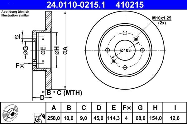 ATE 24.0110-0215.1 - Disque de frein cwaw.fr