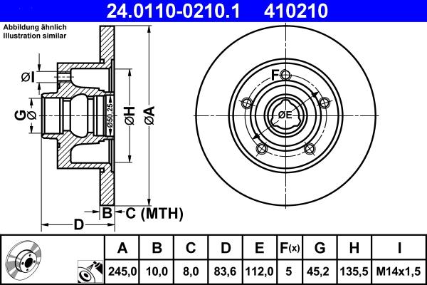 ATE 24.0110-0210.1 - Disque de frein cwaw.fr