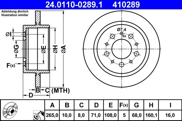 ATE 24.0110-0289.1 - Disque de frein cwaw.fr