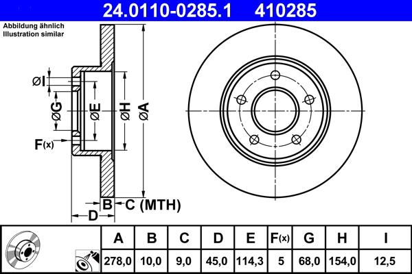 ATE 24.0110-0285.1 - Disque de frein cwaw.fr