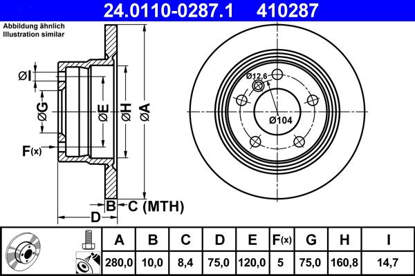 ATE 24.0110-0287.1 - Disque de frein cwaw.fr