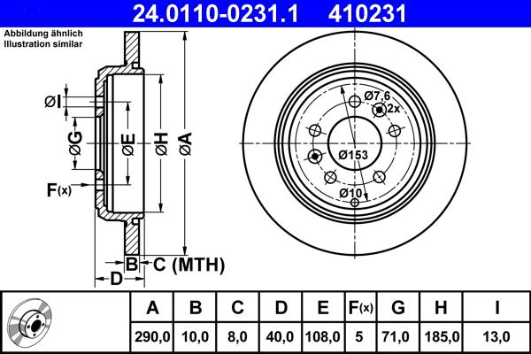 ATE 24.0110-0231.1 - Disque de frein cwaw.fr