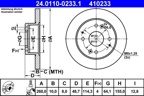 ATE 24.0110-0233.1 - Disque de frein cwaw.fr