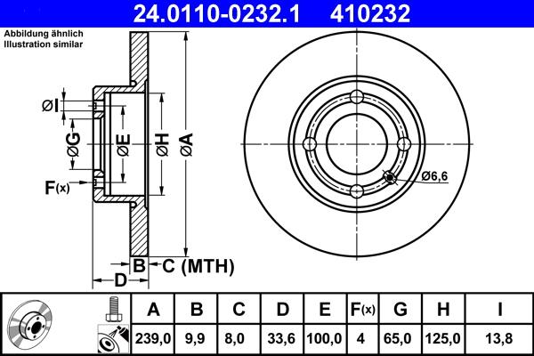 ATE 24.0110-0232.1 - Disque de frein cwaw.fr