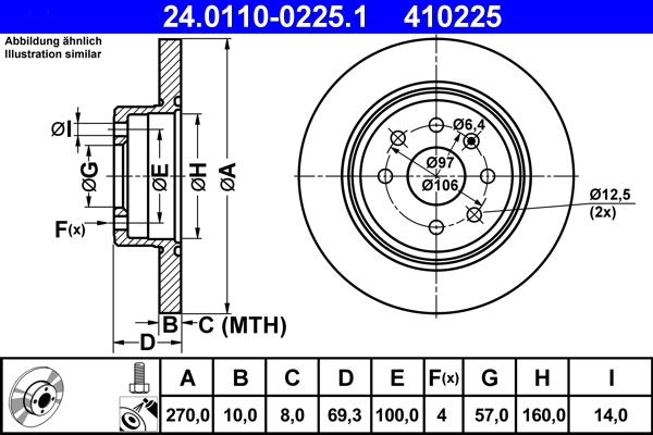 ATE 24.0110-0225.1 - Disque de frein cwaw.fr