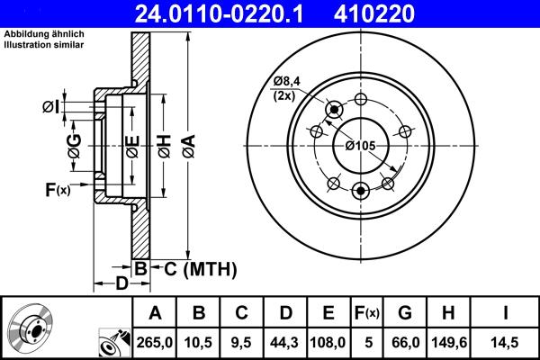 ATE 24.0110-0220.1 - Disque de frein cwaw.fr