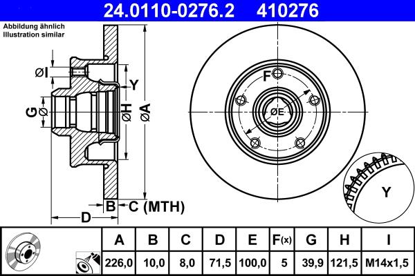 ATE 24.0110-0276.2 - Disque de frein cwaw.fr