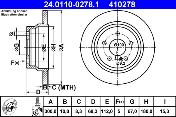 ATE 24.0110-0278.1 - Disque de frein cwaw.fr