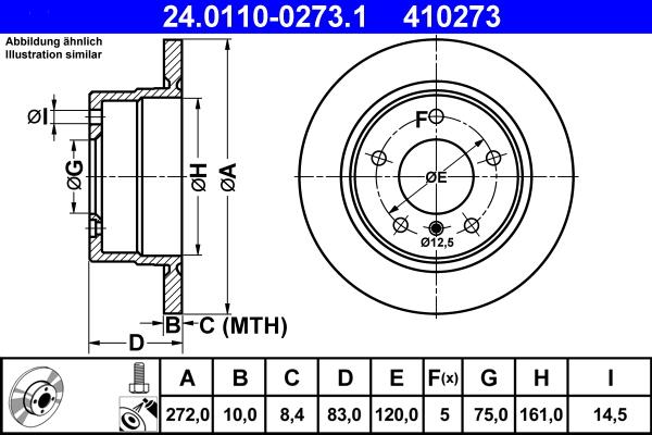 ATE 24.0110-0273.1 - Disque de frein cwaw.fr