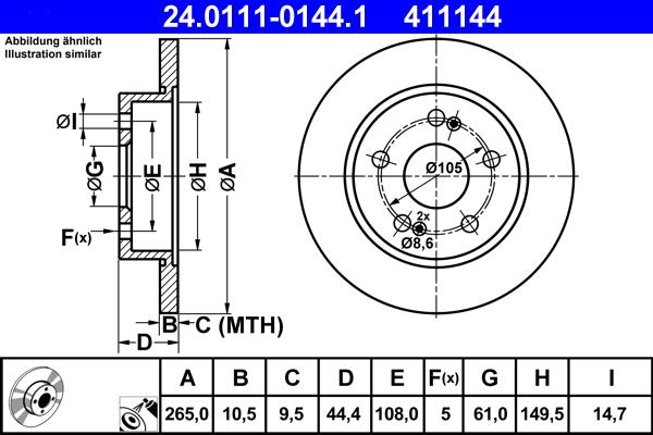 ATE 24.0111-0144.1 - Disque de frein cwaw.fr