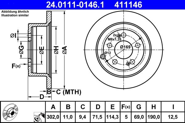 ATE 24.0111-0146.1 - Disque de frein cwaw.fr