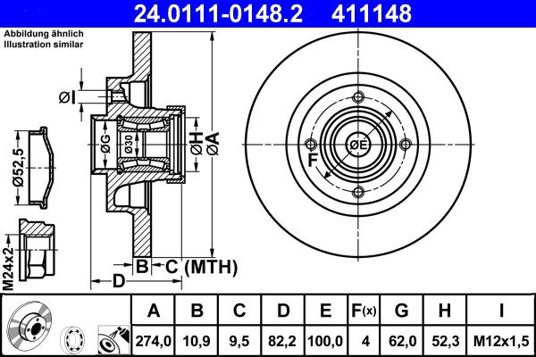 ATE 24.0111-0148.2 - Disque de frein cwaw.fr