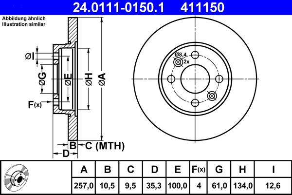 ATE 24.0111-0150.1 - Disque de frein cwaw.fr