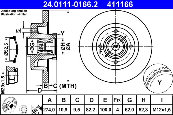 ATE 24.0111-0166.2 - Disque de frein cwaw.fr