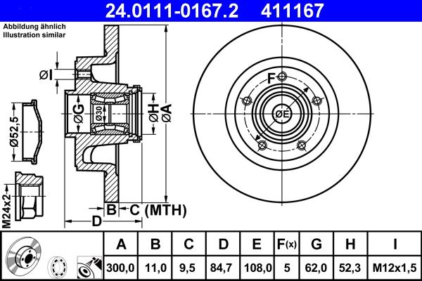 ATE 24.0111-0167.2 - Disque de frein cwaw.fr