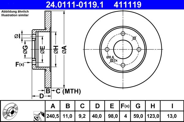 ATE 24.0111-0119.1 - Disque de frein cwaw.fr