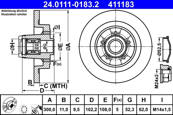 ATE 24.0111-0183.2 - Disque de frein cwaw.fr