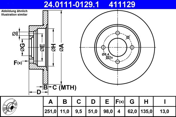 ATE 24.0111-0129.1 - Disque de frein cwaw.fr