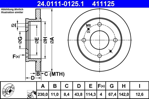 ATE 24.0111-0125.1 - Disque de frein cwaw.fr