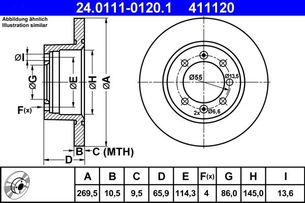 ATE 24.0111-0120.1 - Disque de frein cwaw.fr