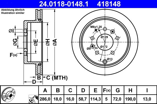 ATE 24.0118-0148.1 - Disque de frein cwaw.fr