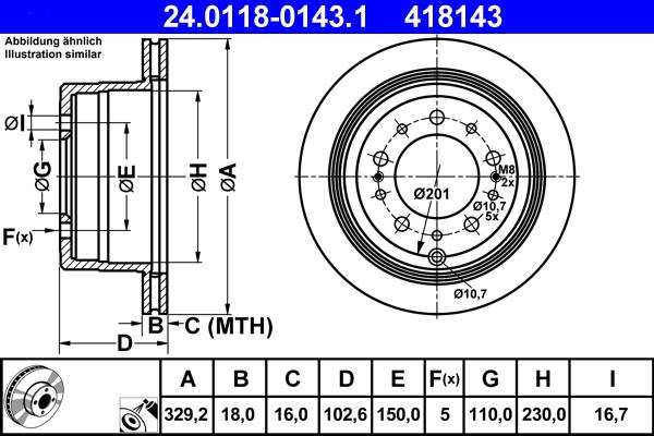 ATE 24.0118-0143.1 - Disque de frein cwaw.fr