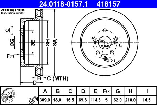 ATE 24.0118-0157.1 - Disque de frein cwaw.fr