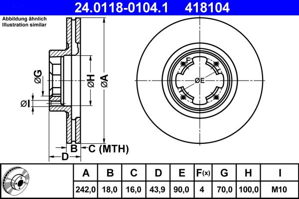 ATE 24.0118-0104.1 - Disque de frein cwaw.fr