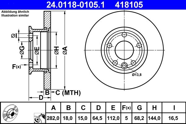 ATE 24.0118-0105.1 - Disque de frein cwaw.fr