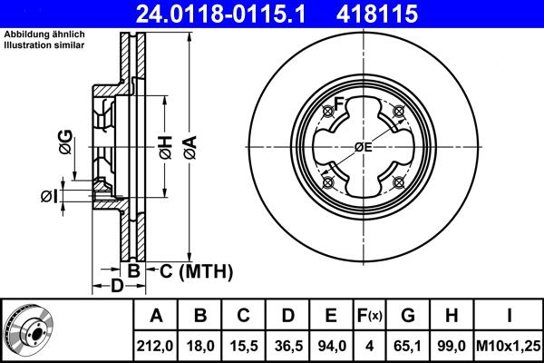 ATE 24.0118-0115.1 - Disque de frein cwaw.fr