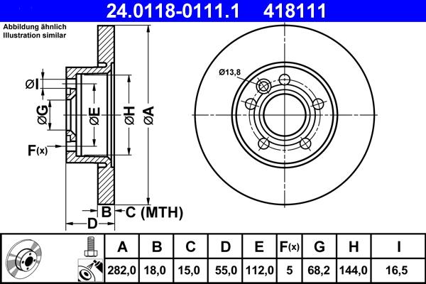 ATE 24.0118-0111.1 - Disque de frein cwaw.fr