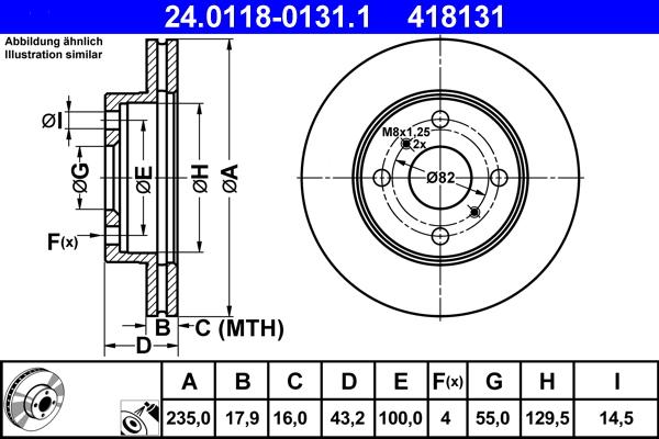 ATE 24.0118-0131.1 - Disque de frein cwaw.fr