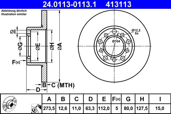 ATE 24.0113-0113.1 - Disque de frein cwaw.fr