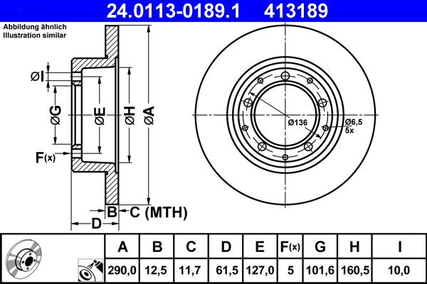 ATE 24.0113-0189.1 - Disque de frein cwaw.fr