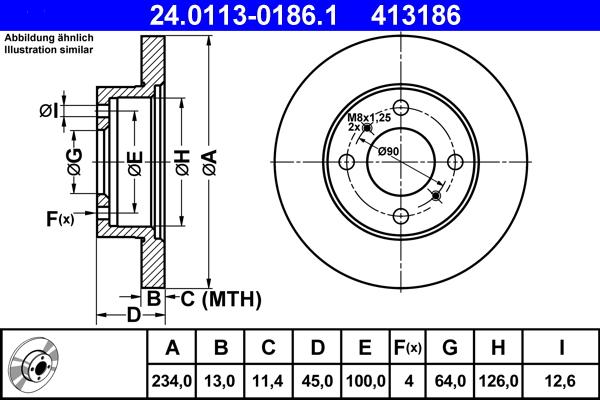 ATE 24.0113-0186.1 - Disque de frein cwaw.fr