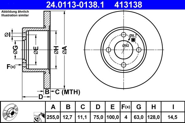 ATE 24.0113-0138.1 - Disque de frein cwaw.fr