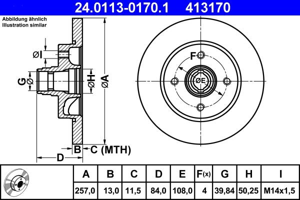 ATE 24.0113-0170.1 - Disque de frein cwaw.fr