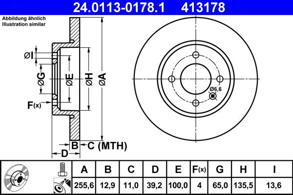 ATE 24.0113-0178.1 - Disque de frein cwaw.fr