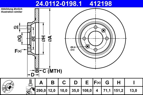 ATE 24.0112-0198.1 - Disque de frein cwaw.fr