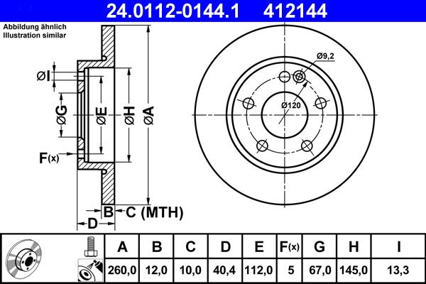 ATE 24.0112-0144.1 - Disque de frein cwaw.fr