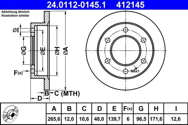 ATE 24.0112-0145.1 - Disque de frein cwaw.fr