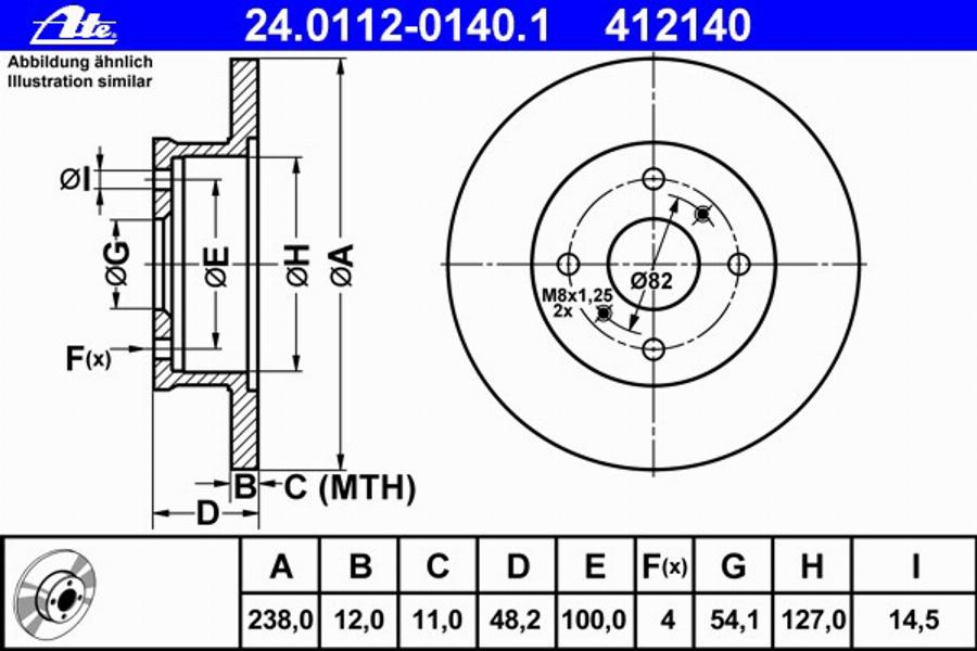 ATE 24 0112 0140 1 - Disque de frein cwaw.fr