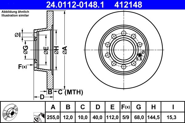 ATE 24.0112-0148.1 - Disque de frein cwaw.fr